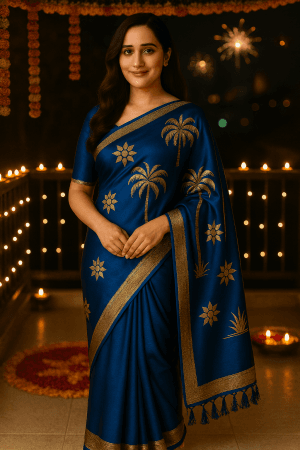 Blue Silk  Saree