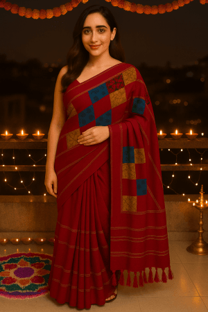 Pink Applique  Saree