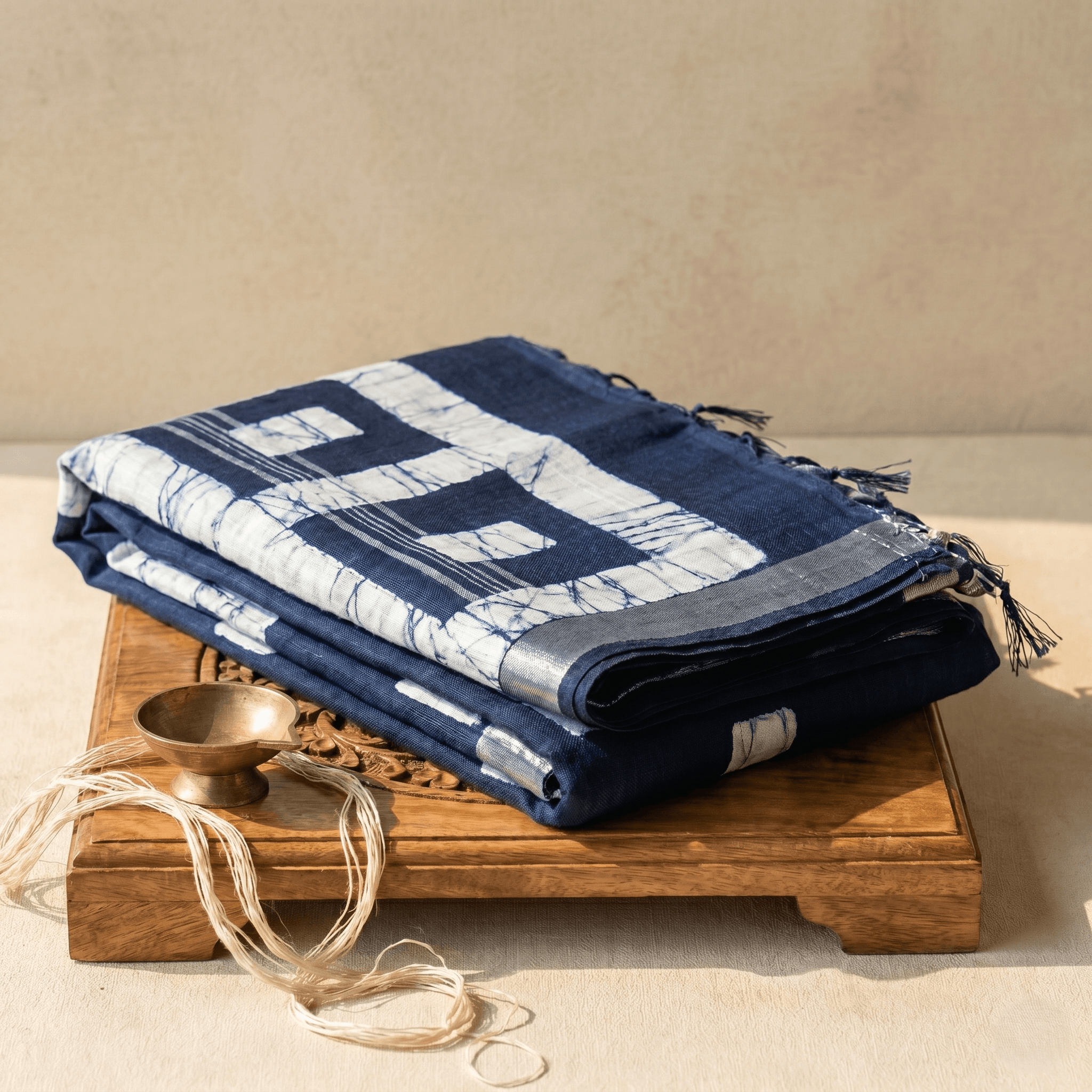 blue batik fold