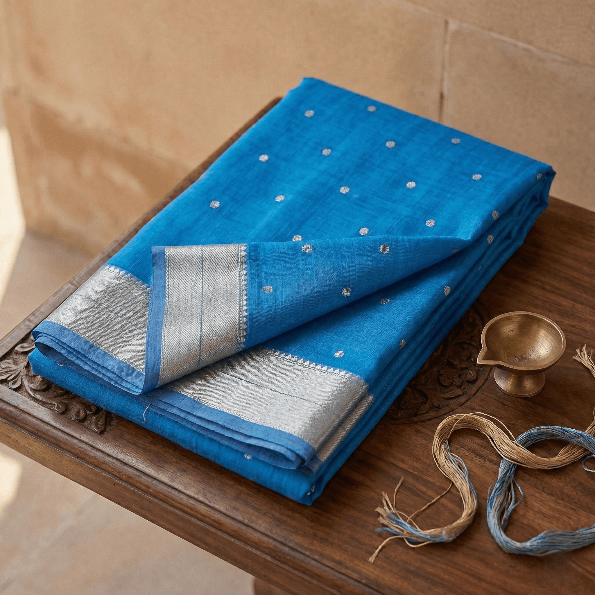 neel dhaara blue maheshwari silk s
