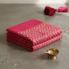 pink bhagalpuri silk cotton saree with fishbone border s