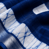 handcrafted linen batik saree with blouse piece – indigo blue