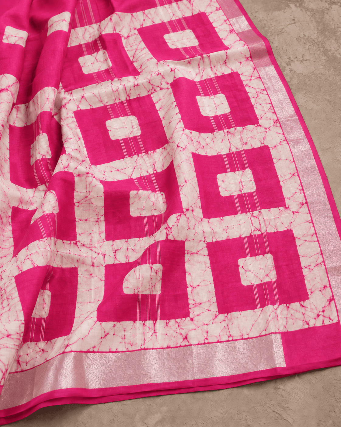 box batik pink flat lay